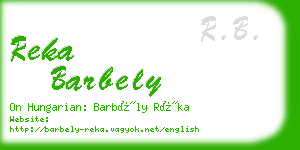 reka barbely business card